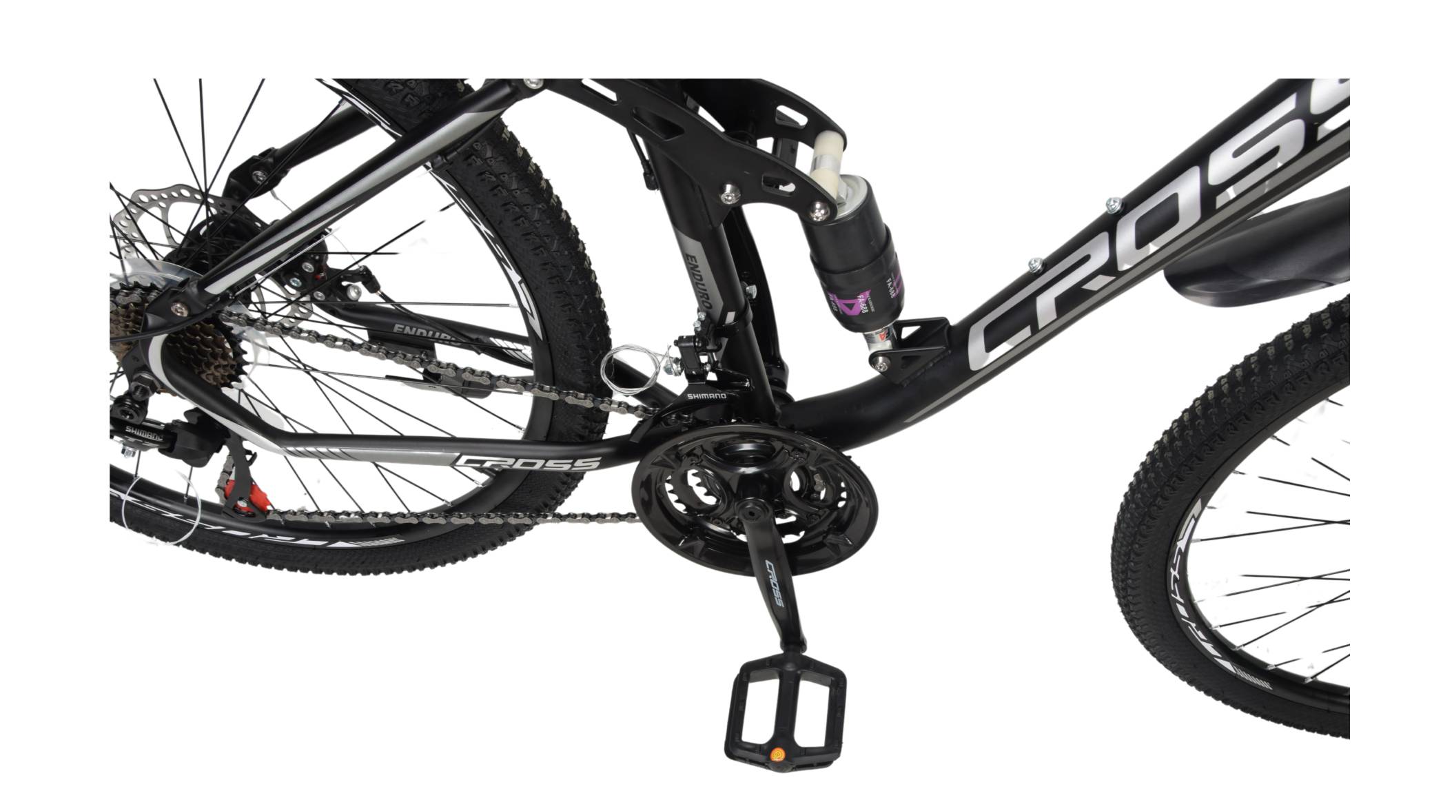 Фотография Велосипед CROSS Enduro 26", размер S рама 15" (2022),  Чёрно-серый 3
