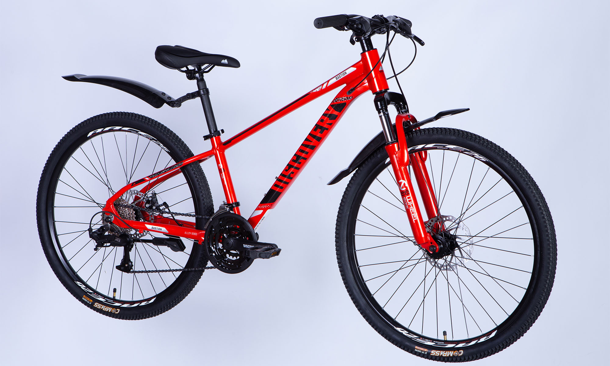 Велосипед Discovery BASTION DD CS 26", размер XS, рама-13" 2025, красно-черный 4