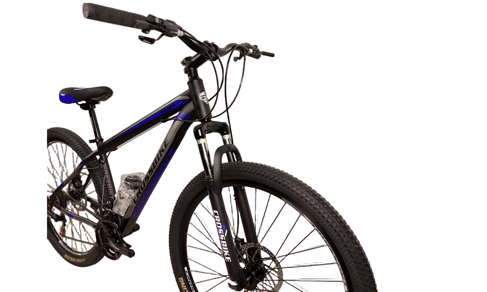 Велосипед CrossBike Storm 27.5", размер M, рама 17", год 2024, Чёрный-Синий 4