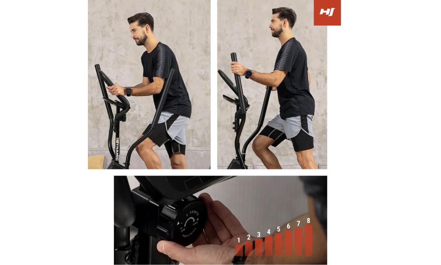 Орбитрек магнитный Hop-Sport HS-450B Dynamic черно-золотистый 3