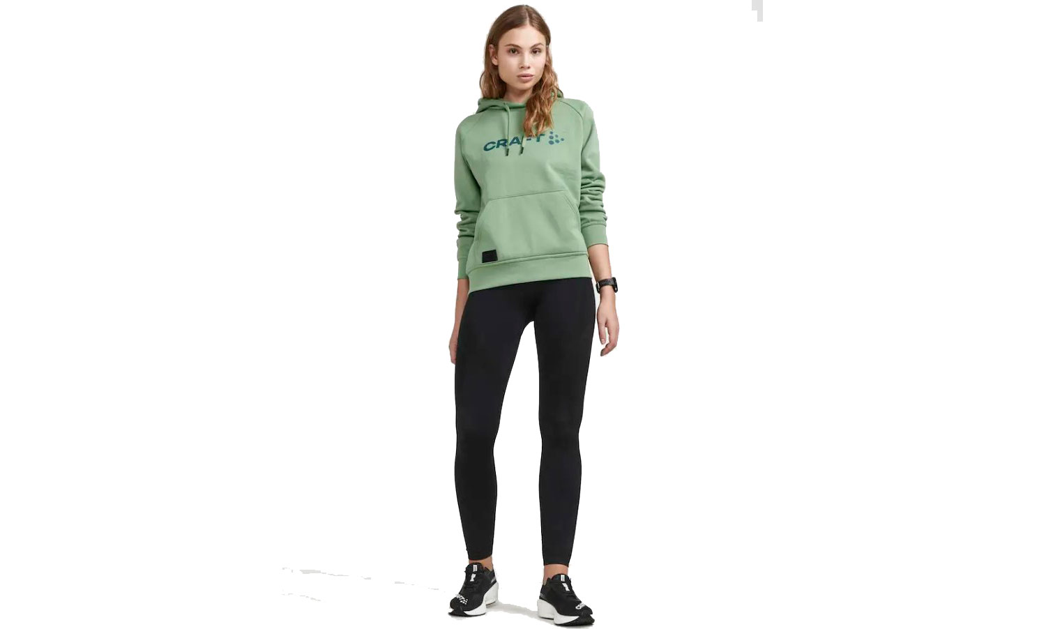 Кофта Craft CORE Craft Hood женская, размер S, сезон AW 22, зеленый 2