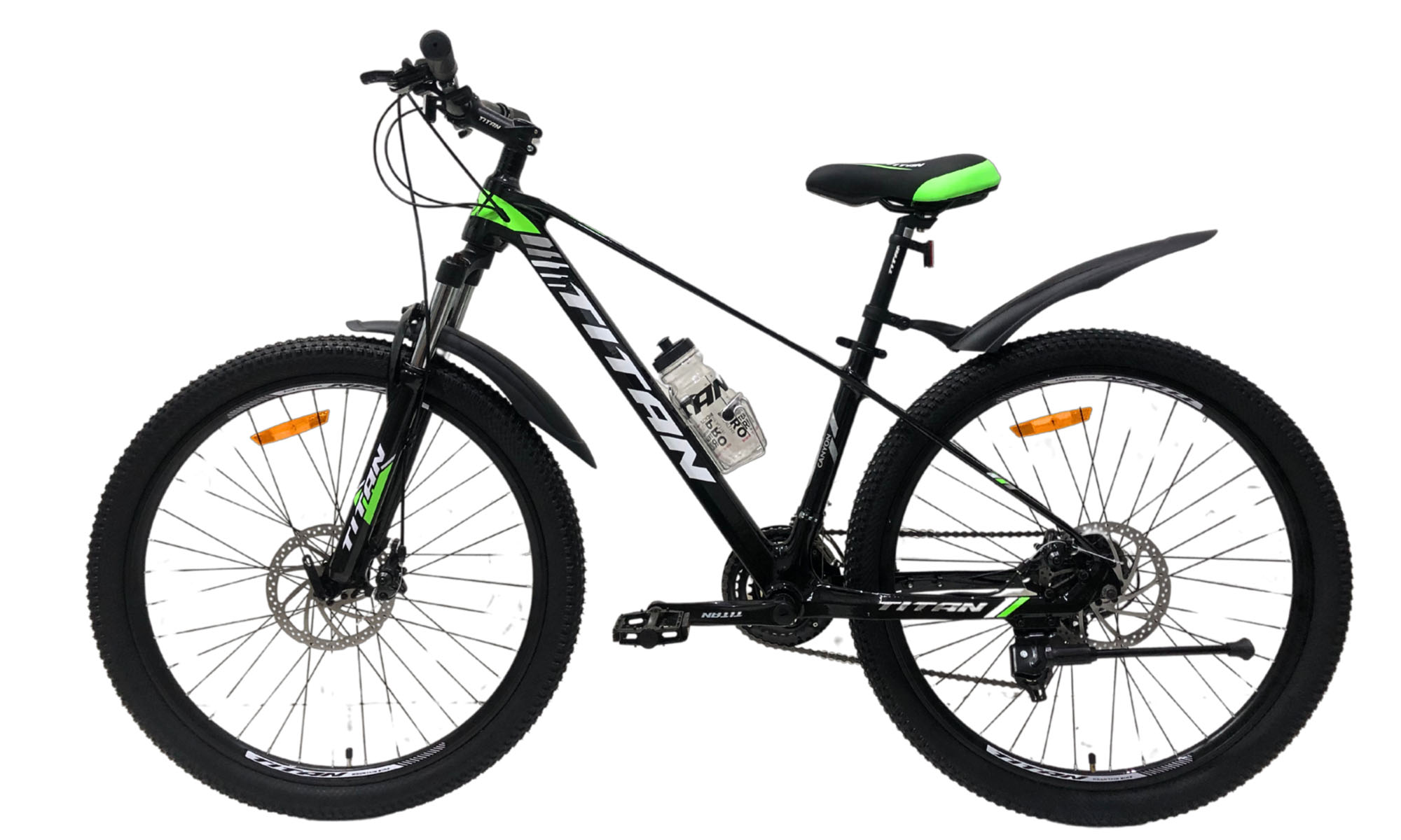 Велосипед Titan Canyon 27,5", размер M, рама 17", год 2025, Черный-Зеленый 