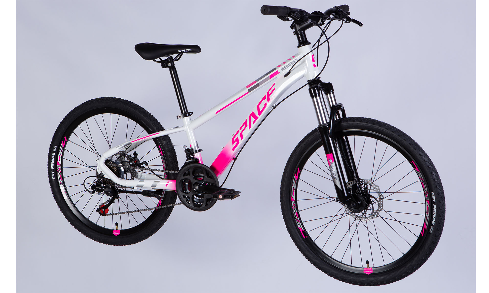 Велосипед SPACE MERCURY DD FR 24", розмір XXS, рама 11", 2025, біло-рожевий 5