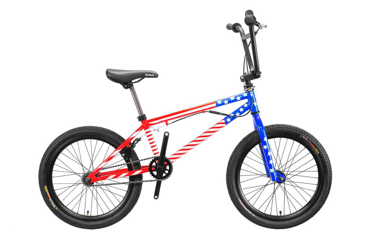Фотография Велосипед BMX Titan Flatland 20" (2021) Красно-синий