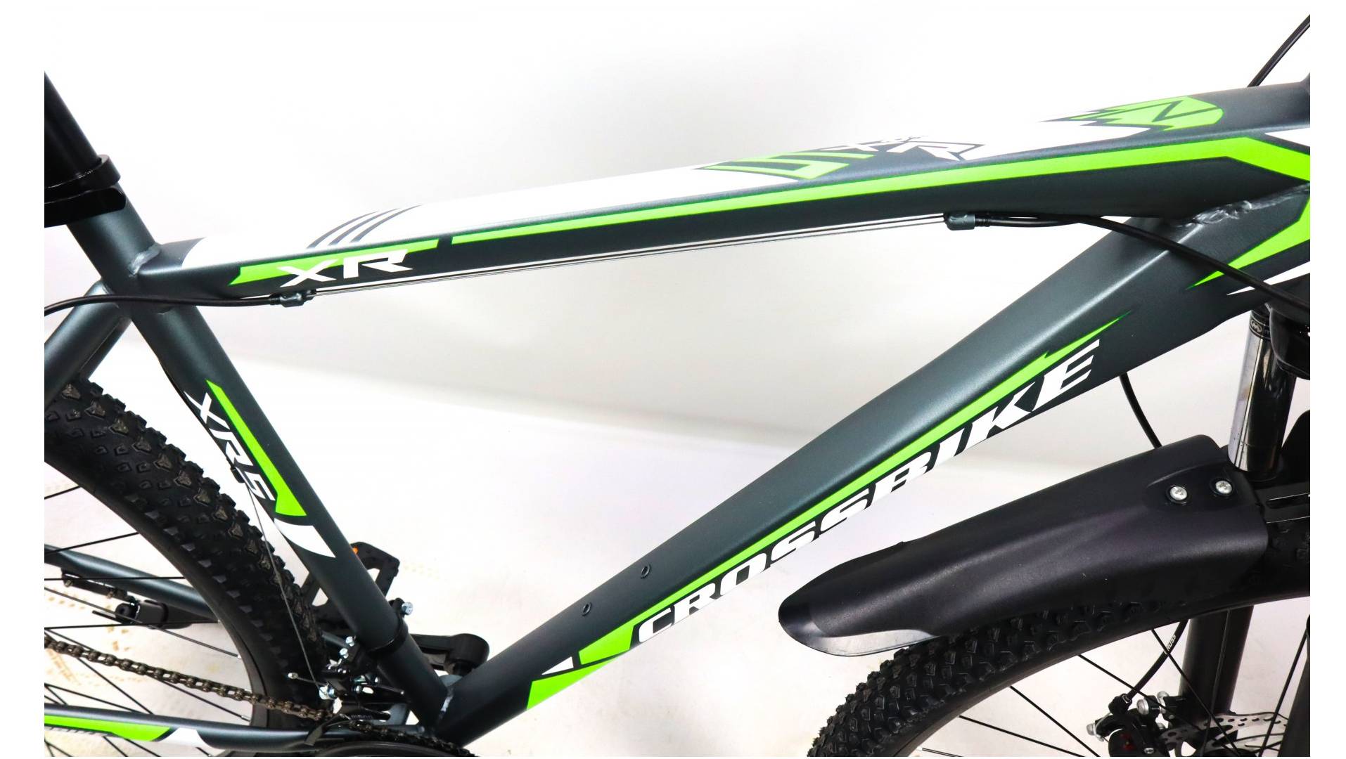 Велосипед CrossBike Racer 27.5", размер M рама 17" (2023), Серо-зеленый 4