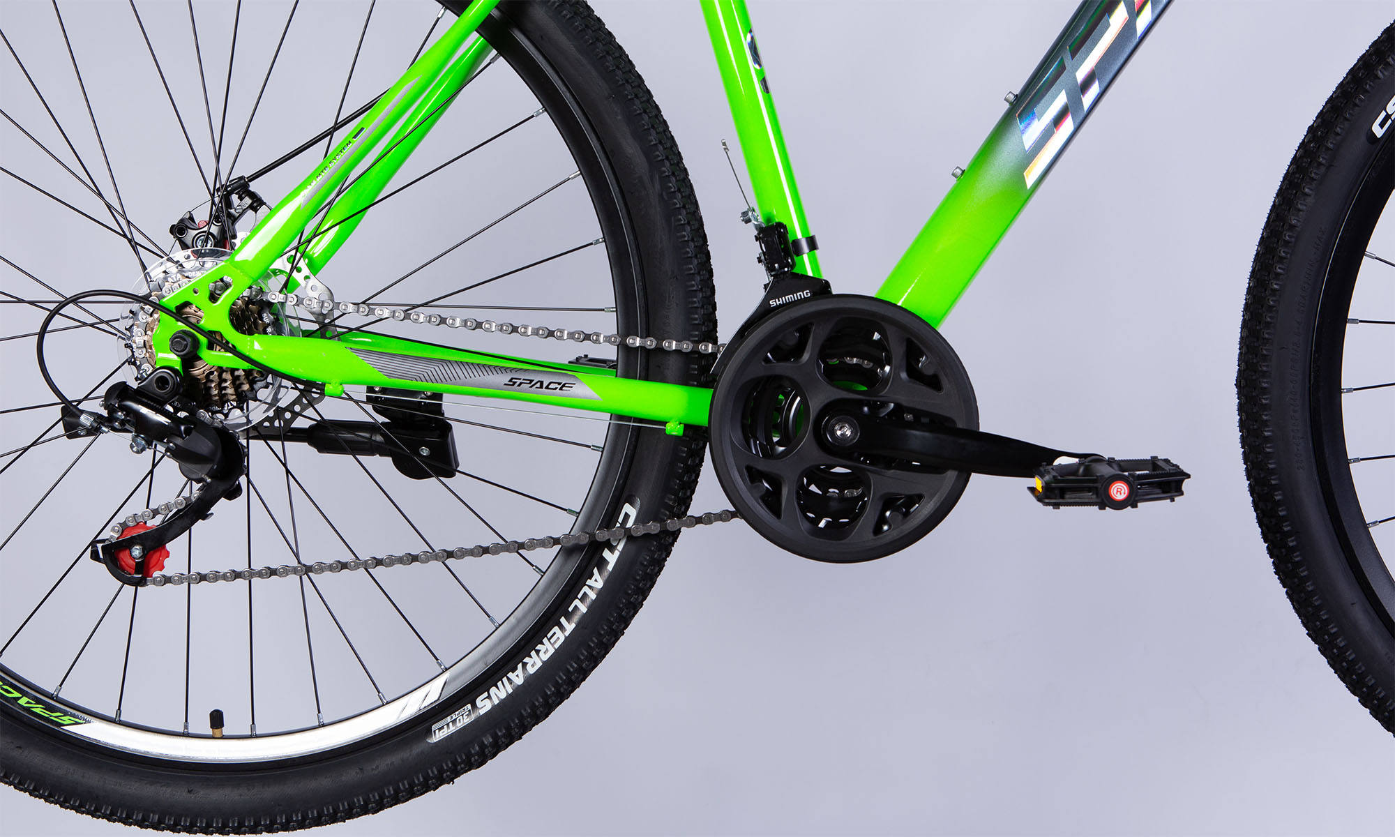 Велосипед SPACE MARS DD FR, 29", ST, рама 20", 2025, зелено-сріблястий 3