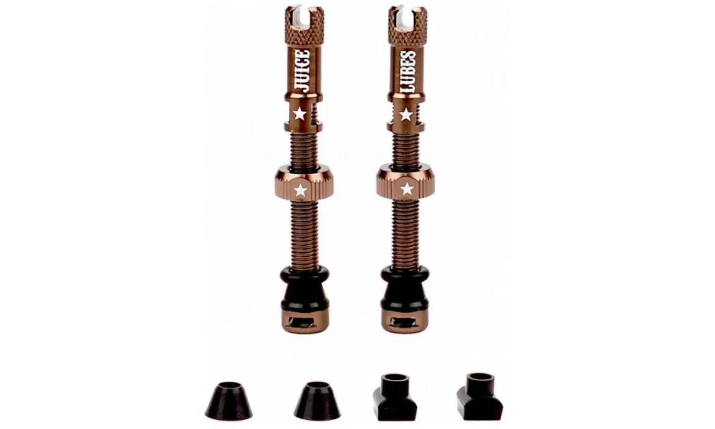 Ниппели бескамерные Juice Lubes, длина 65 мм, комплект 2 ниппеля, коричневый 
