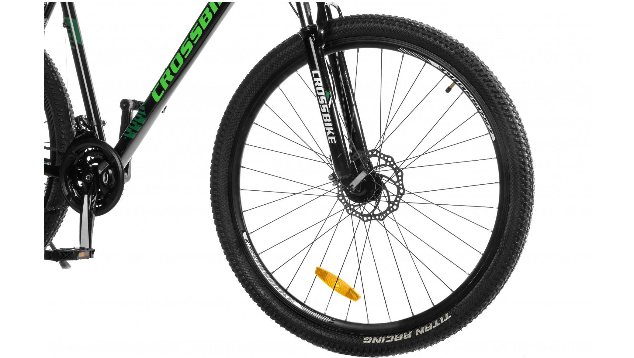 Фотография Велосипед CrossBike Everest 27,5", размер М рама 17 (2022), Черно-зеленый 3