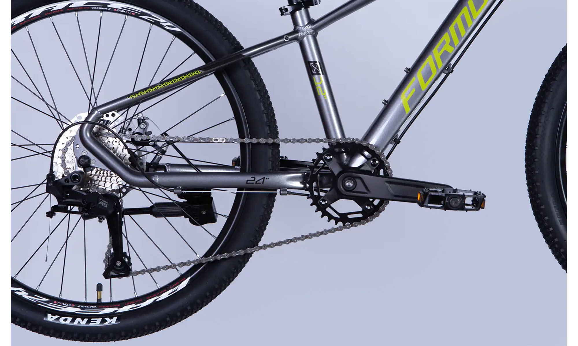 Велосипед Formula ZEPHYR 3.0 DD CS, 24", розмір XS, рама-12", рік 2026, сірий з зеленим 3 Велосипед Formula ZEPHYR 3.0 DD CS, 24", розмір XS, рама-12", рік 2026, сірий з зеленим 3