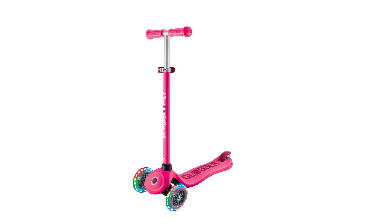 Фотография Самокат GLOBBER GO UP SPORTY со светящимися колёсами пурпурно-розовый,1+ 3