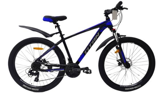 Фотография Велосипед Titan FOX 27.5" размер M рама 17" (2024), Черно-синий