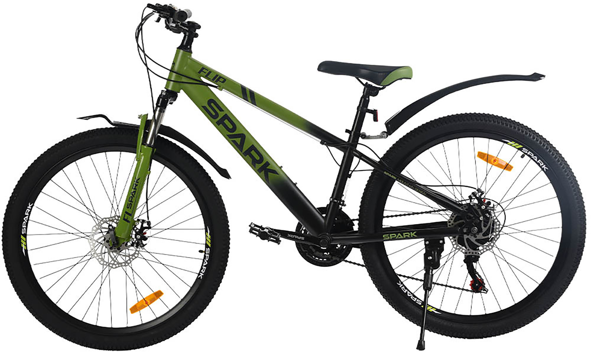 Велосипед SPARK FLIP 26", розмір XS, рама 13", рік 2026, зелено-чорний 