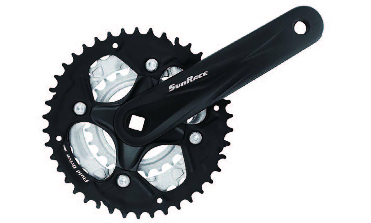 Шатуни SunRace FCM500 3 під квадрат, 170 мм, 42-34-24T, на 8/7шв., чорний Шатуни SunRace FCM500 3 під квадрат, 170 мм, 42-34-24T, на 8/7шв., чорний