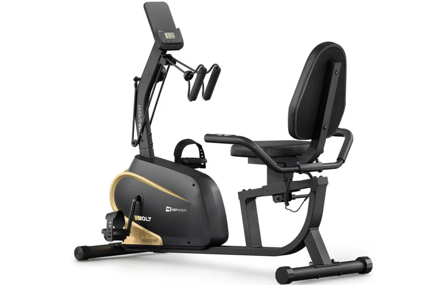 Горизонтальний велотренажер Hop-Sport HS-045L Volt магнітний золотий 