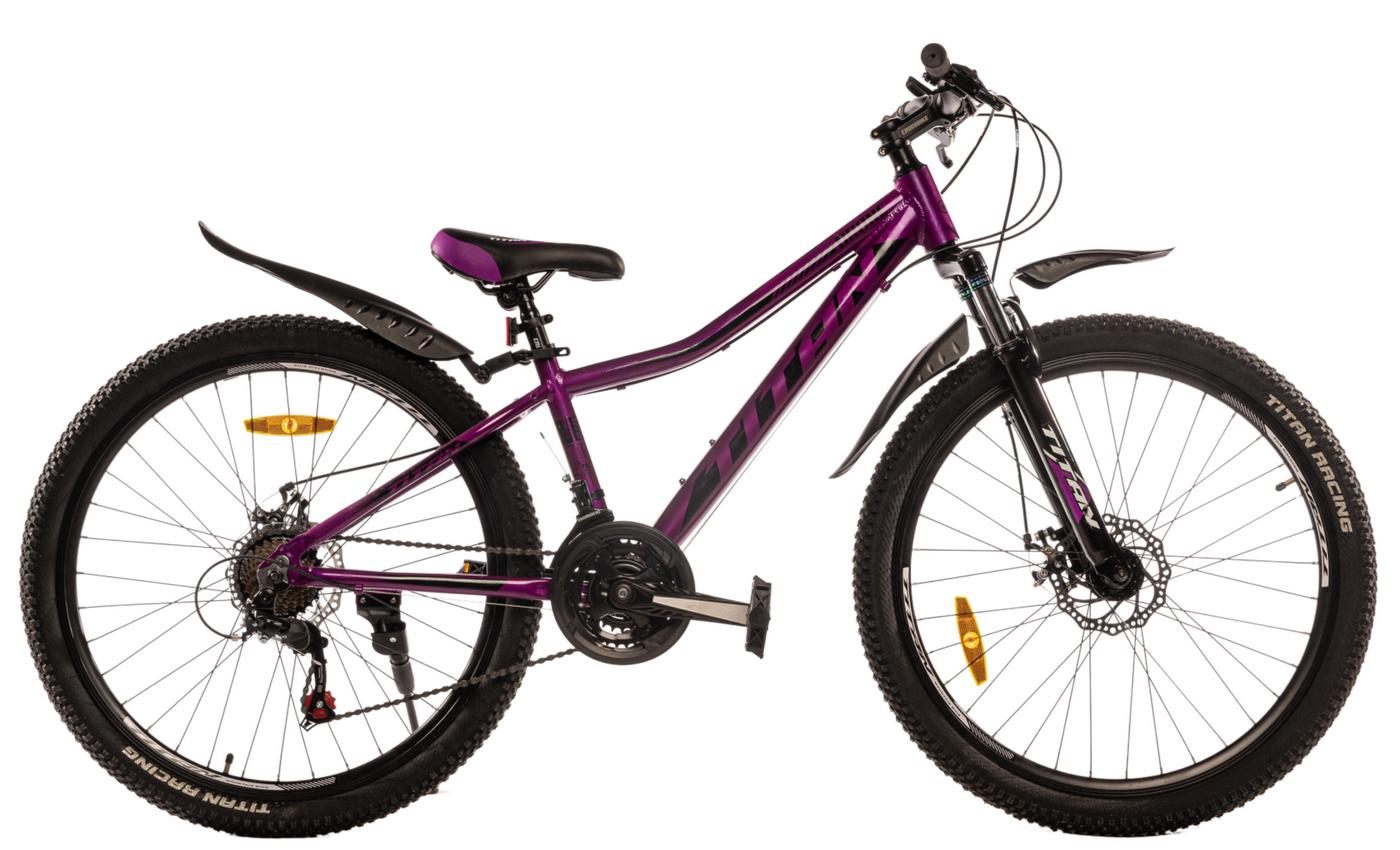 Фотография Велосипед Titan DRONE 26"размер XS рама 13 2022 Фиолетовый