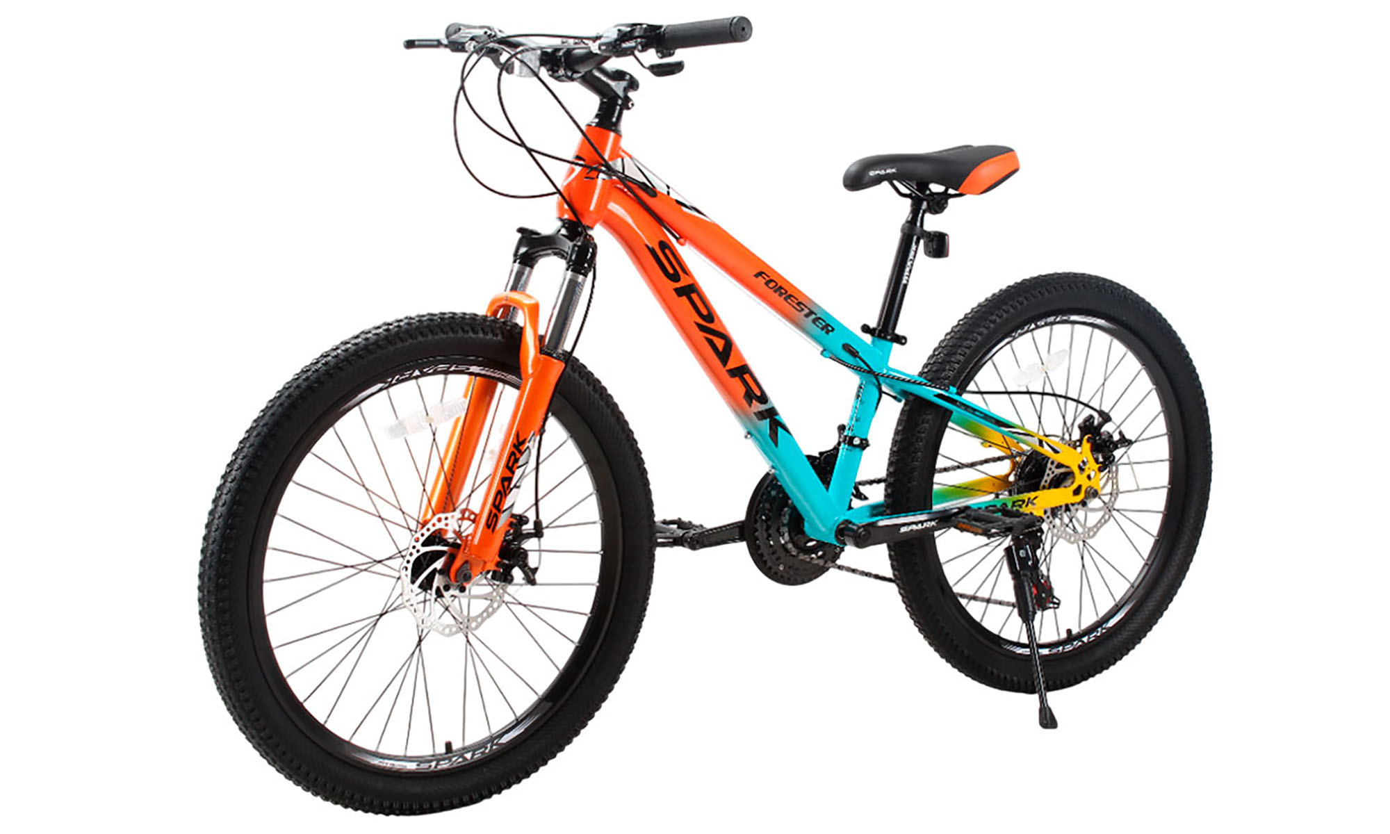 Велосипед SPARK FORESTER JR. 24", розмір XS, рама 13", рік 2025, помаранчевий з блакитним 3