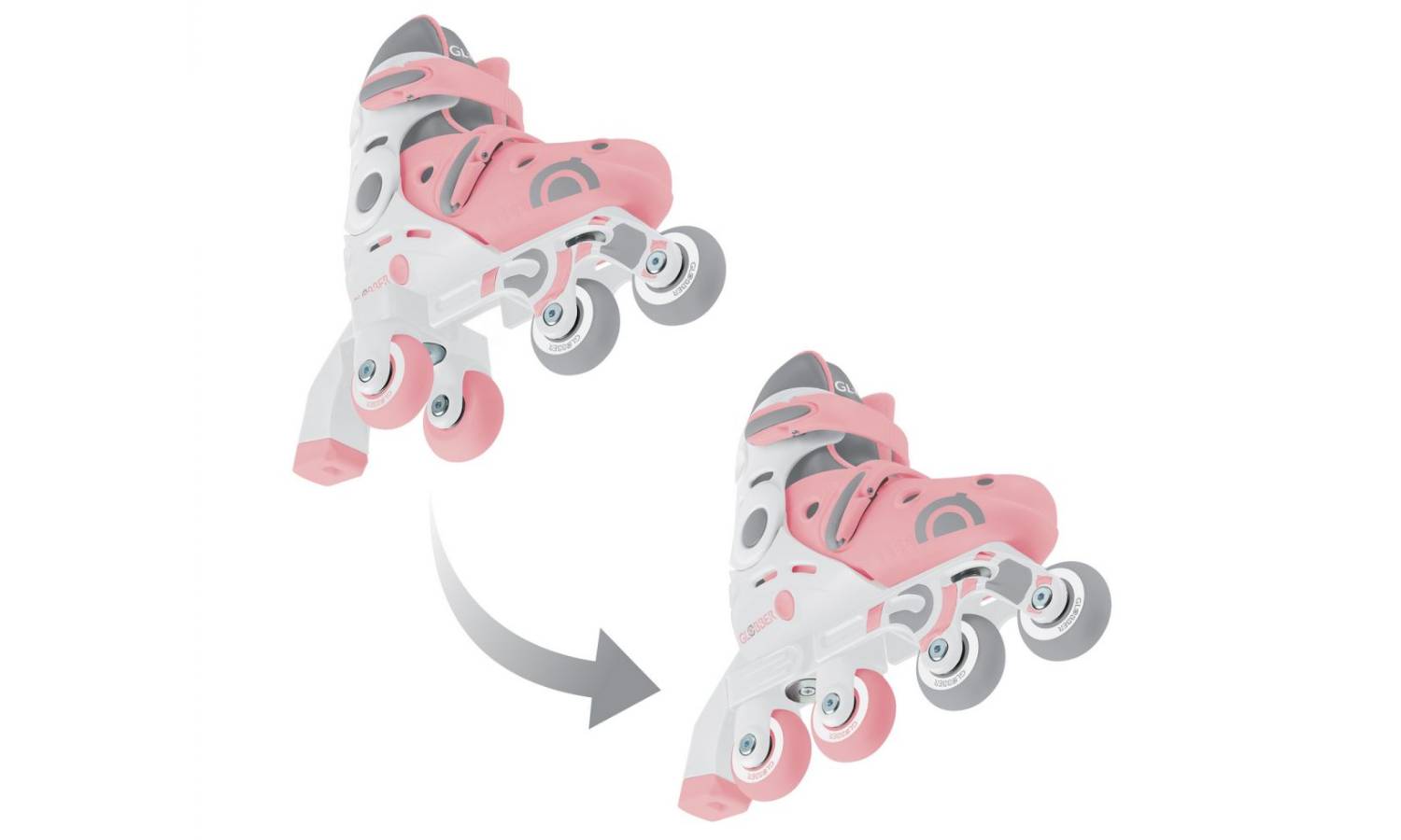 Роликовые коньки GLOBBER 2в1 пастельно-розовые размер 26-29 3
