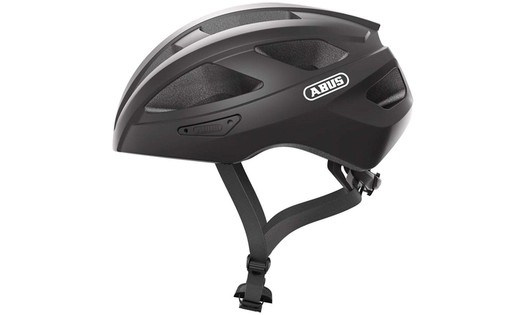 Велошлем спортивный ABUS MACATOR matt black, размер L (58-62 см), черный матовый 