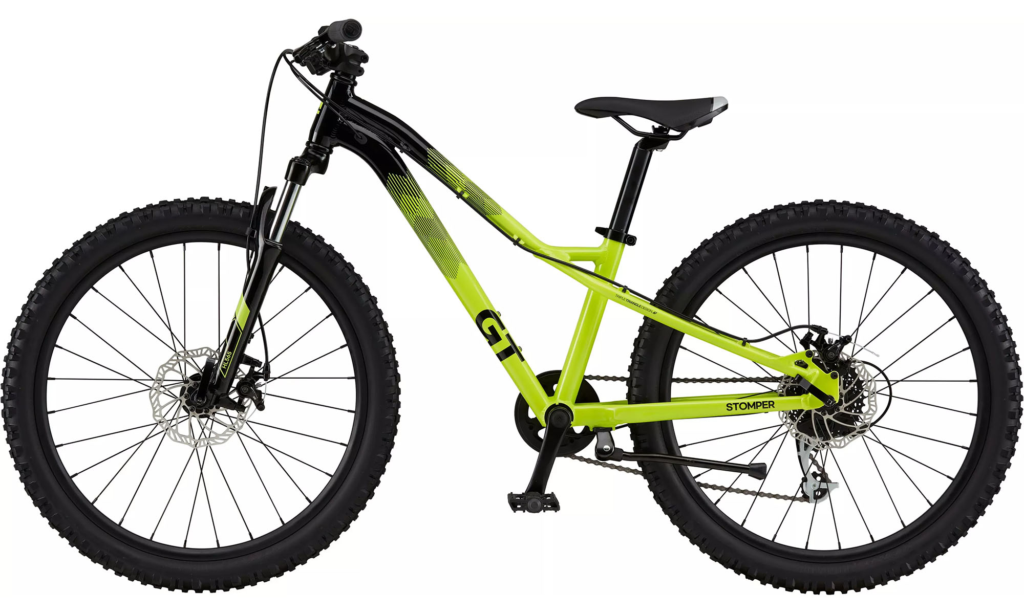 Фотография Велосипед GT Stomper HT Ace CHT OS, 24", One Size, 2025, Черно-зеленый 2