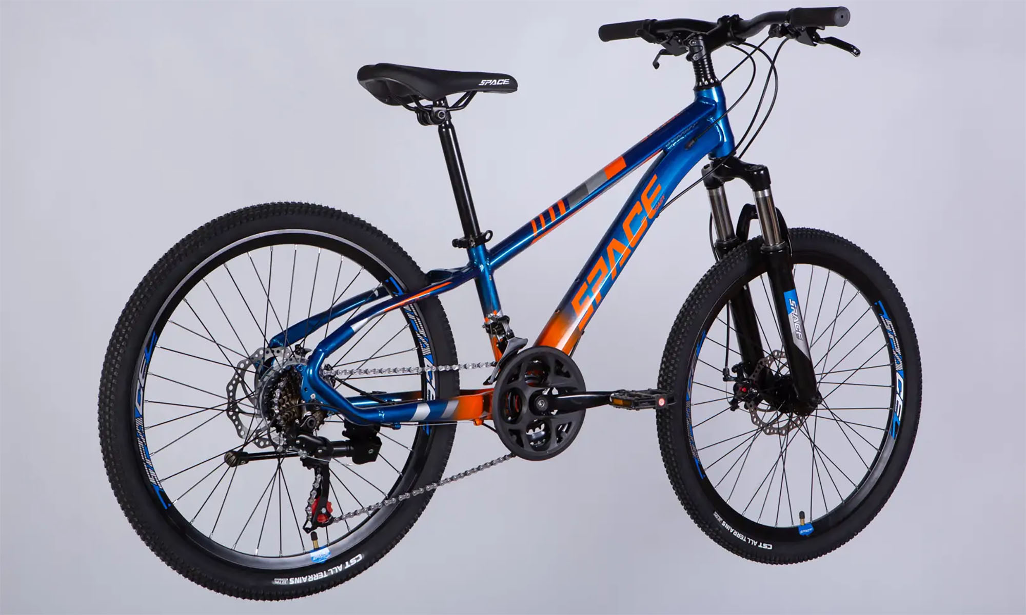 Велосипед  SPACE MERCURY DD FR, 24", размер XXS, рама 11", год 2026, сине-оранжевый 4