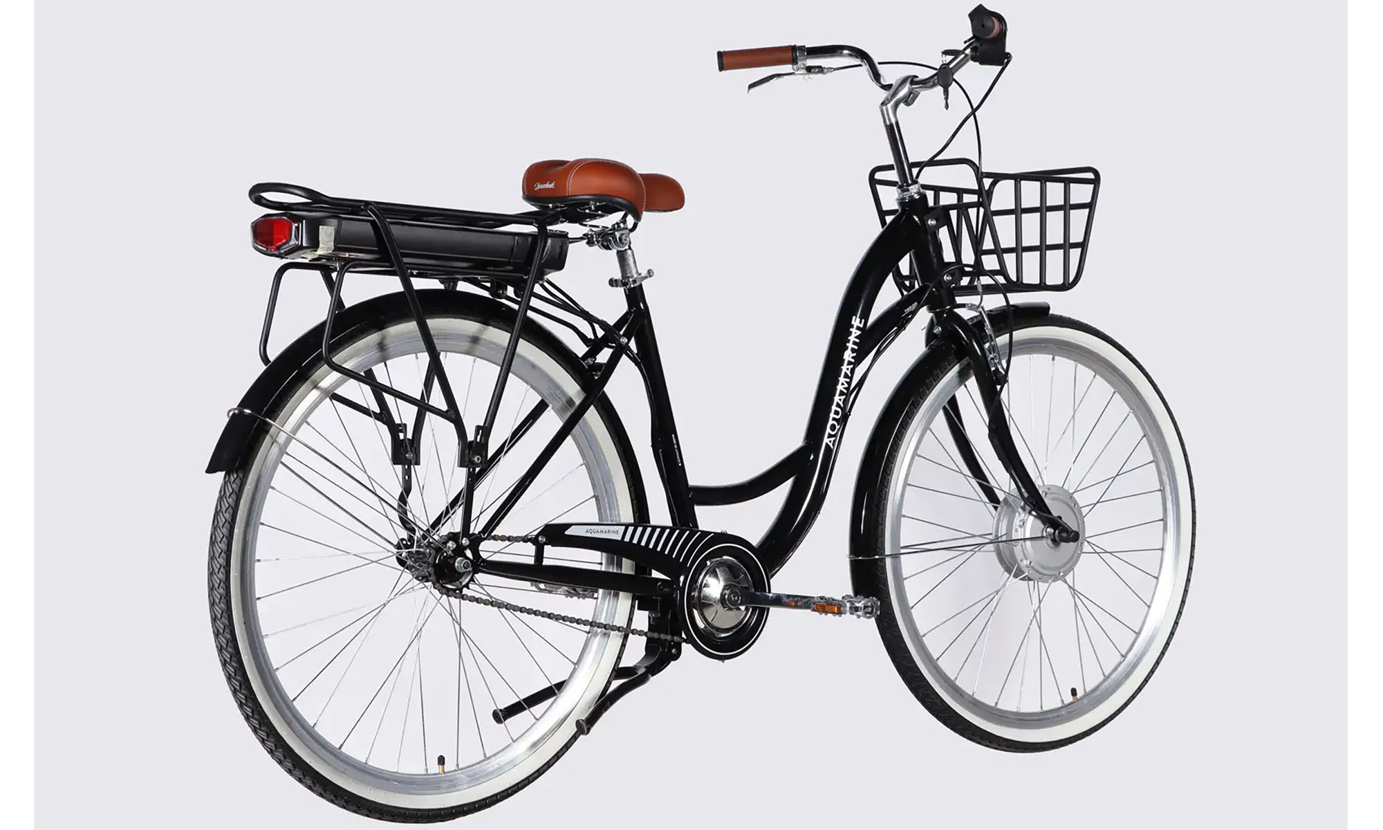 Велосипед с электроприводом Dorozhnik eAQUAMARINE BH 28", размер L, рама-19", 36B, 13А*ч, 500Вт, год 2026, черный с корзиной 4