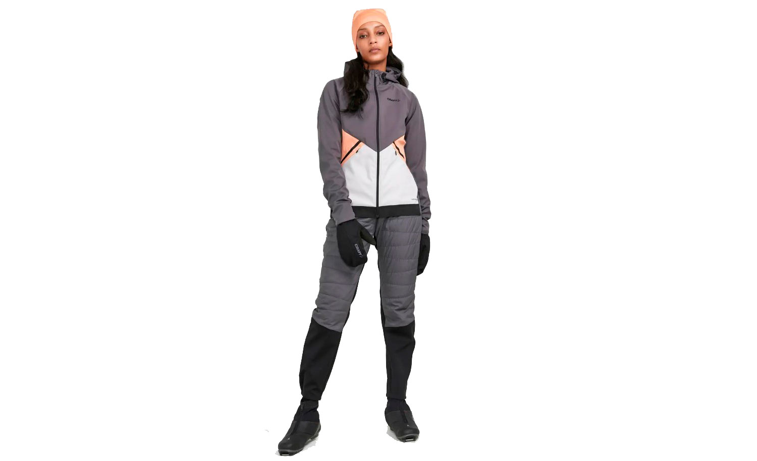 Куртка Craft GLIDE HOOD JKT женская, размер XS, сезон AW 22, серо-белый 3