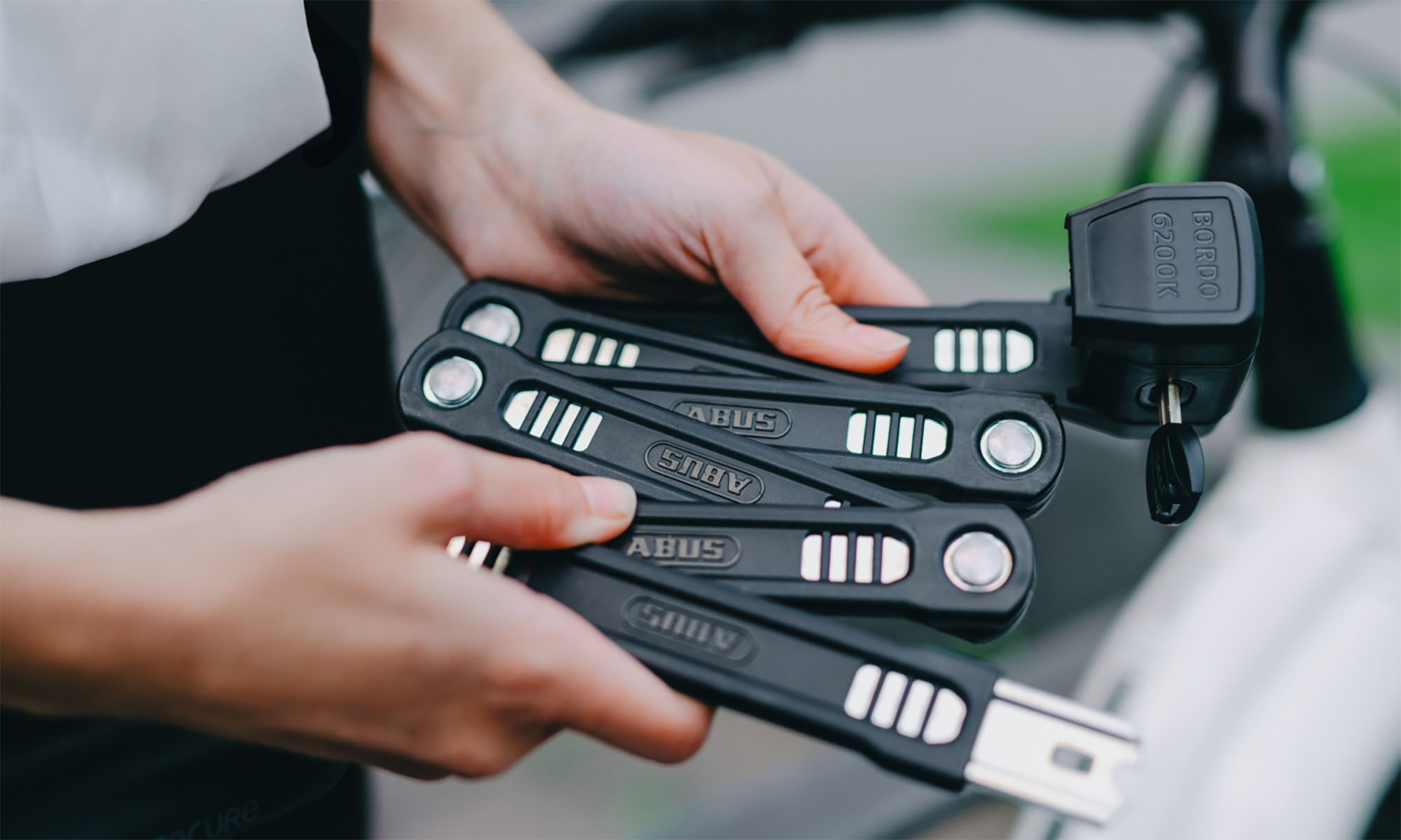 Замок під ключ сегментний ABUS 6200K/90см + кріплення SH, BK, чорний 5