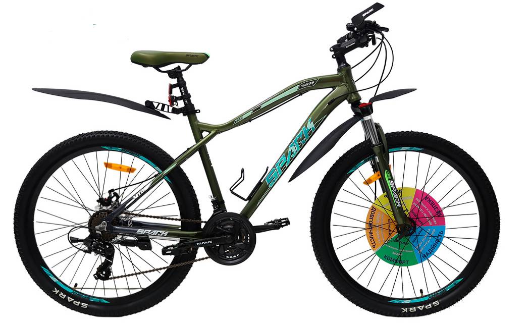 Фотография Велосипед SPARK HUNTER 26" размер М рама 18" 2024 Зеленый