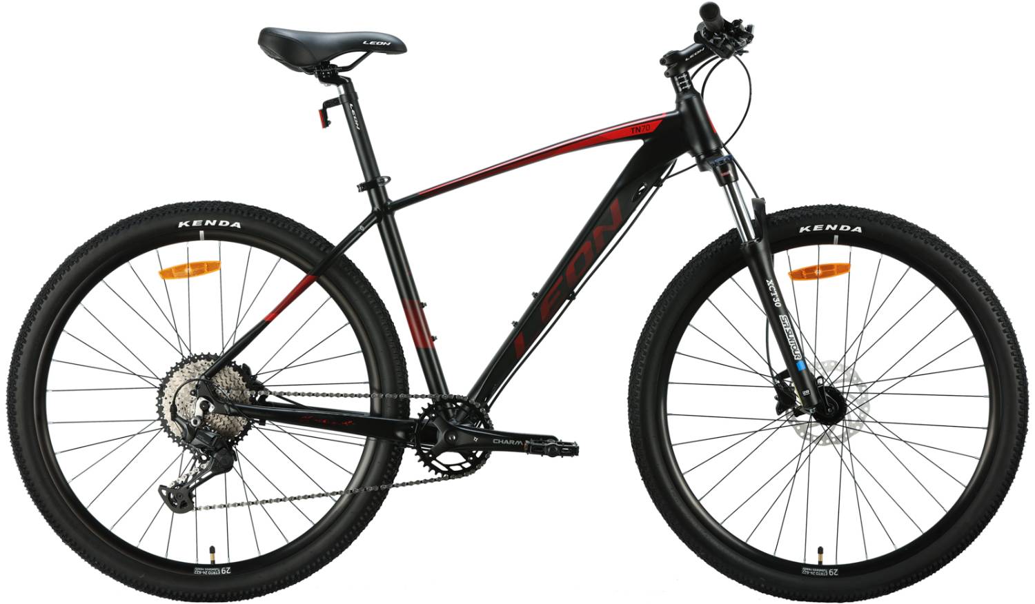 Фотография Велосипед Leon TN-70 AM HDD 29" размер ХL рама 21" 2024 Черно-красный
