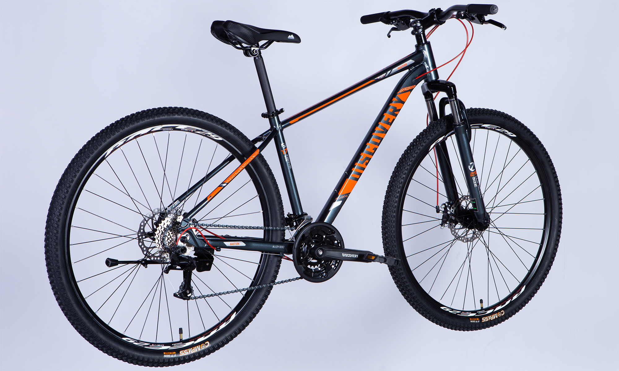 Фотография Велосипед Discovery BASTION DD CS 29", размер XL, рама 21" 2025, серо-оранжевый 2