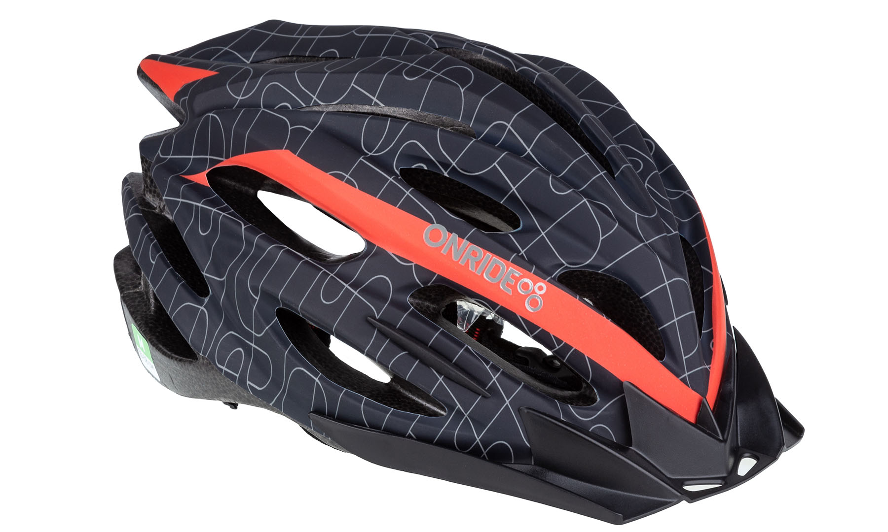 Фотографія Шлем ONRIDE Grip черный/красный размер M (55-58 см) 
