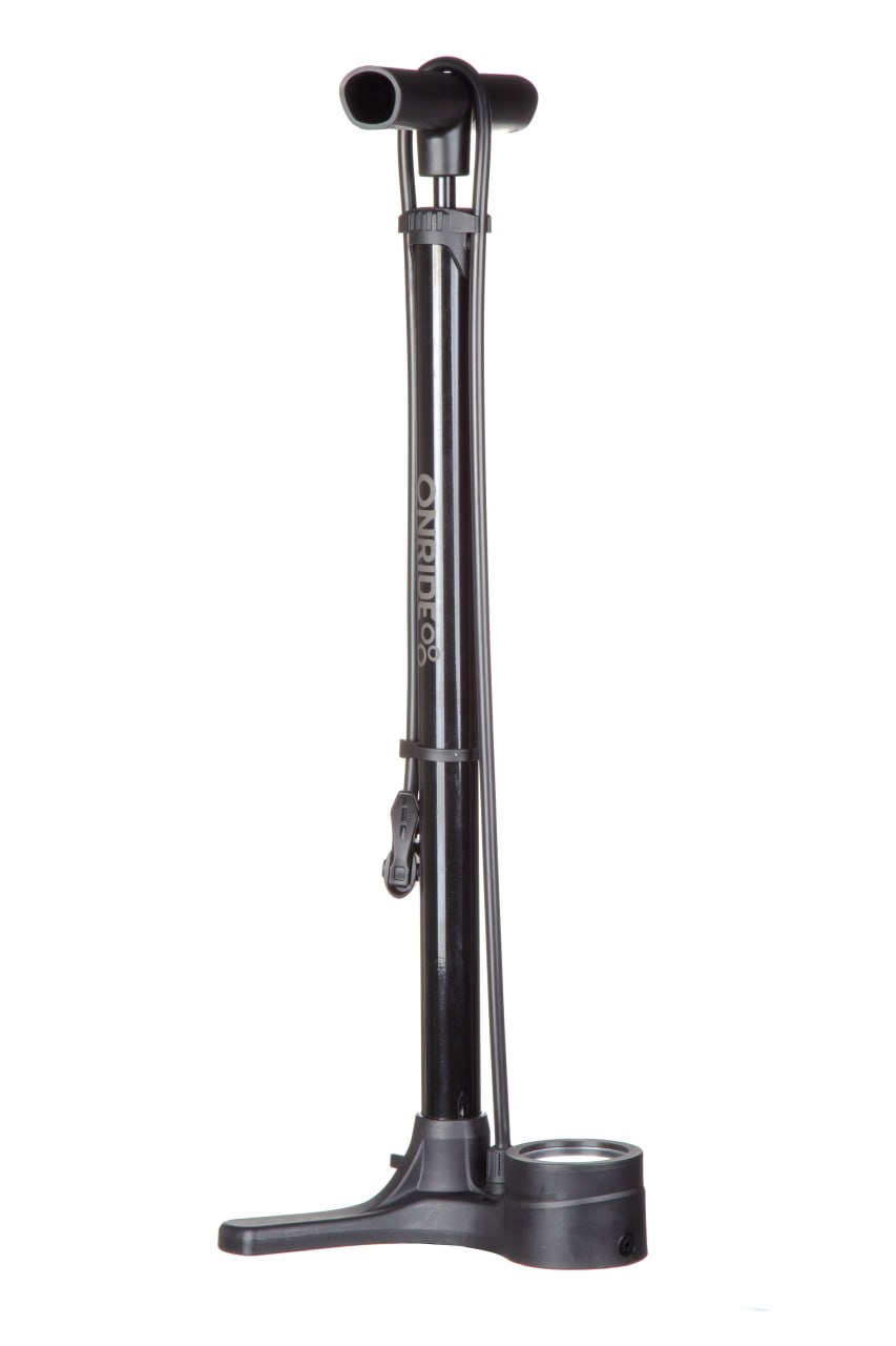 Насос напольный ONRIDE Flow 10 стальной, с манометром, макс. давление 120 PSI головка под FV/AV