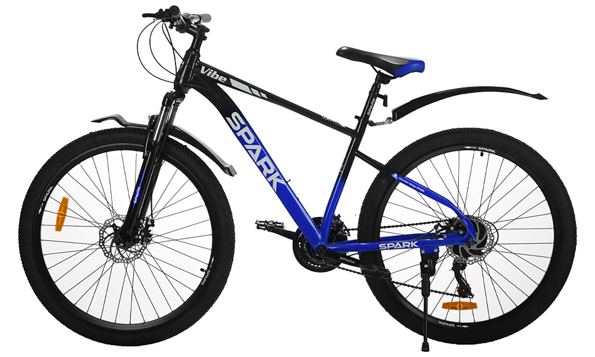Велосипед SPARK VIBE 27,5", размер M, рама 17", год 2026, черный с синим 2
