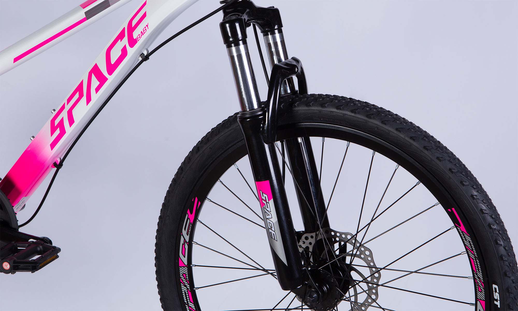 Велосипед SPACE MERCURY DD FR, 24", размер XXS, рама-11", год 2026, бело-розовый 4
