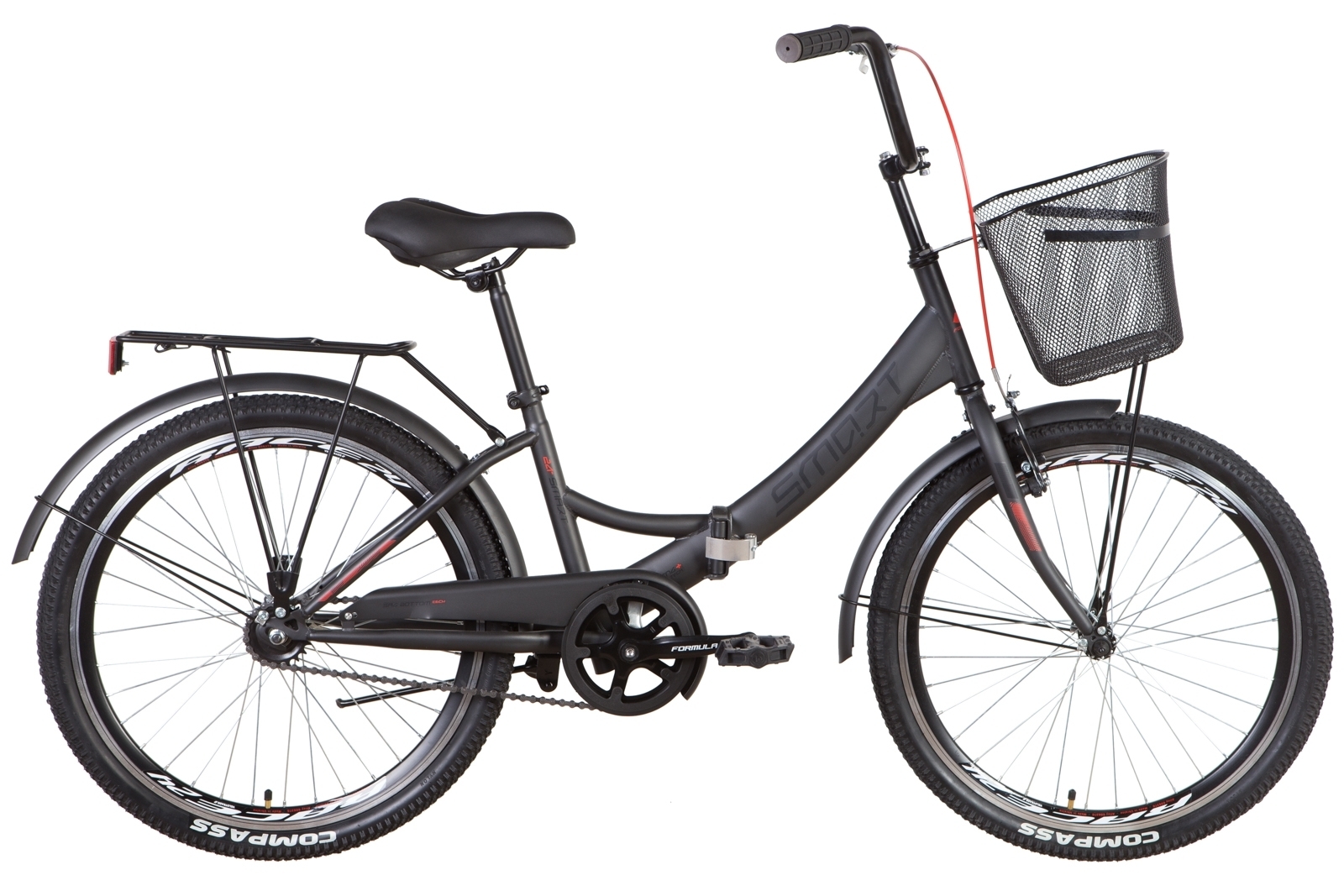 Фотографія Велосипед Formula SMART з кошиком 24" розмір XS рама 15 2022 Сірий