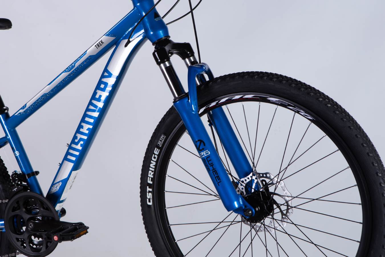 Велосипед Discovery TREK DD FR 26", размер XS, рама-13", 2025, сине-серебристый 7