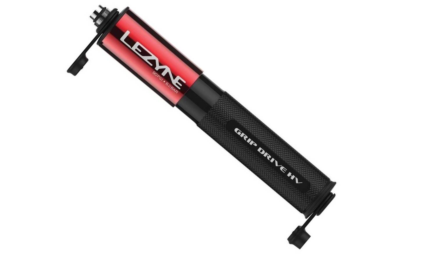 Ручной насос Lezyne Grip Drive HV, размер М, 120psi, красный 2 Ручной насос Lezyne Grip Drive HV, размер М, 120psi, красный 2