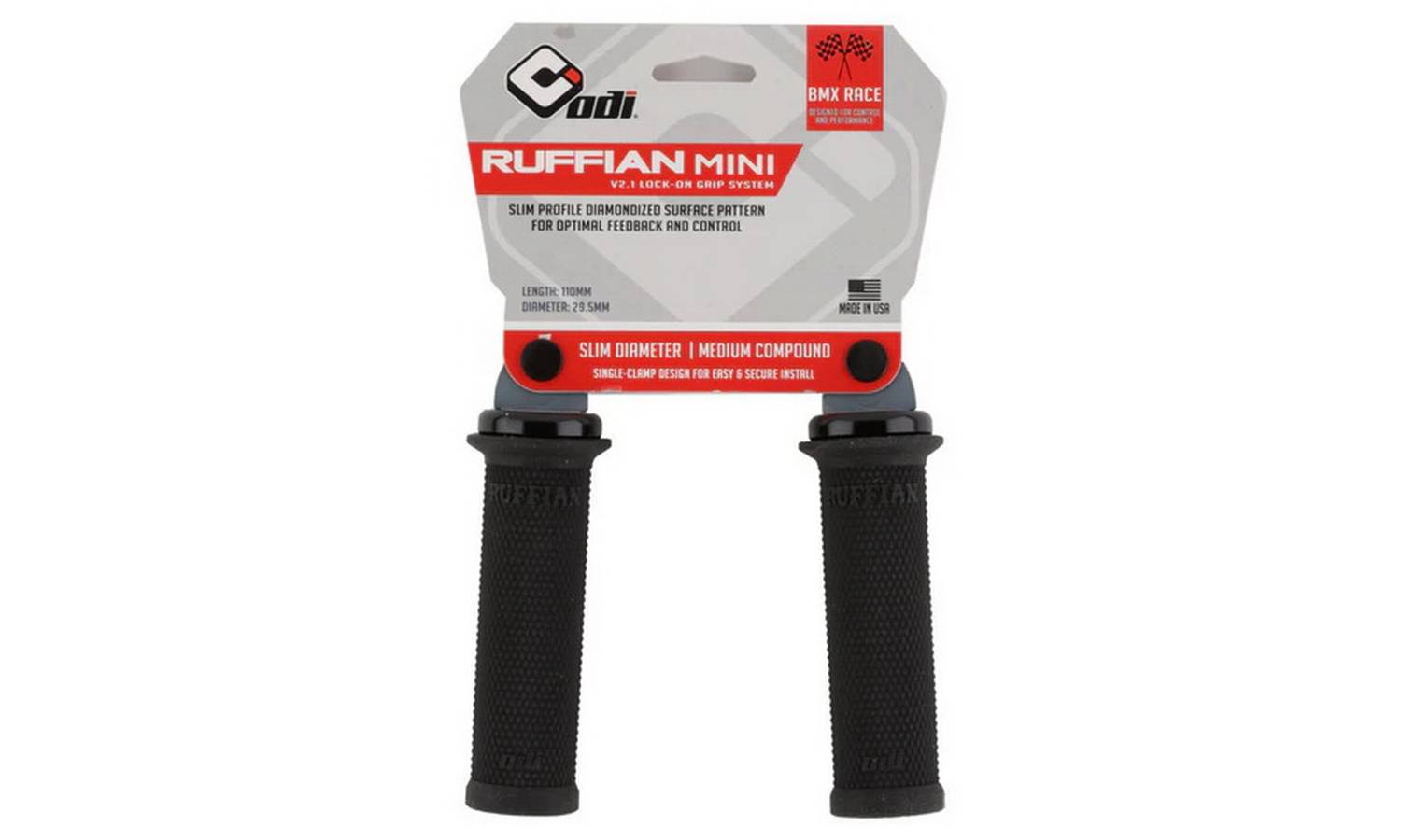 Грипсы ODI Ruffian Mini v2.1 Lock-On BMX 110mm Black 6 Грипсы ODI Ruffian Mini v2.1 Lock-On BMX 110mm Black 6