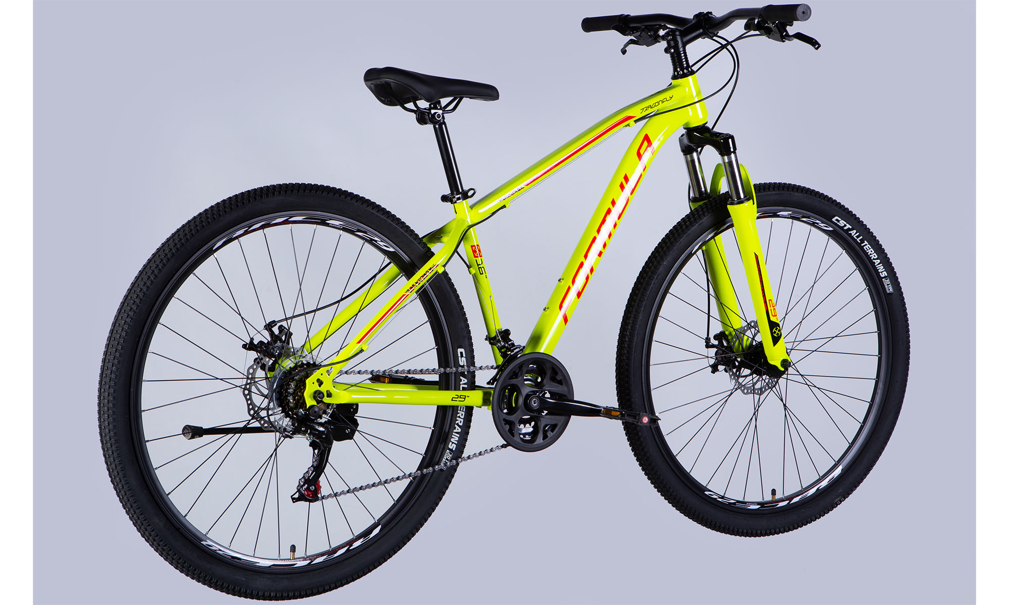 Велосипед Formula DRAGONFLY AM DD 29", размер S, рама-16", 2025, зелено-красный 3