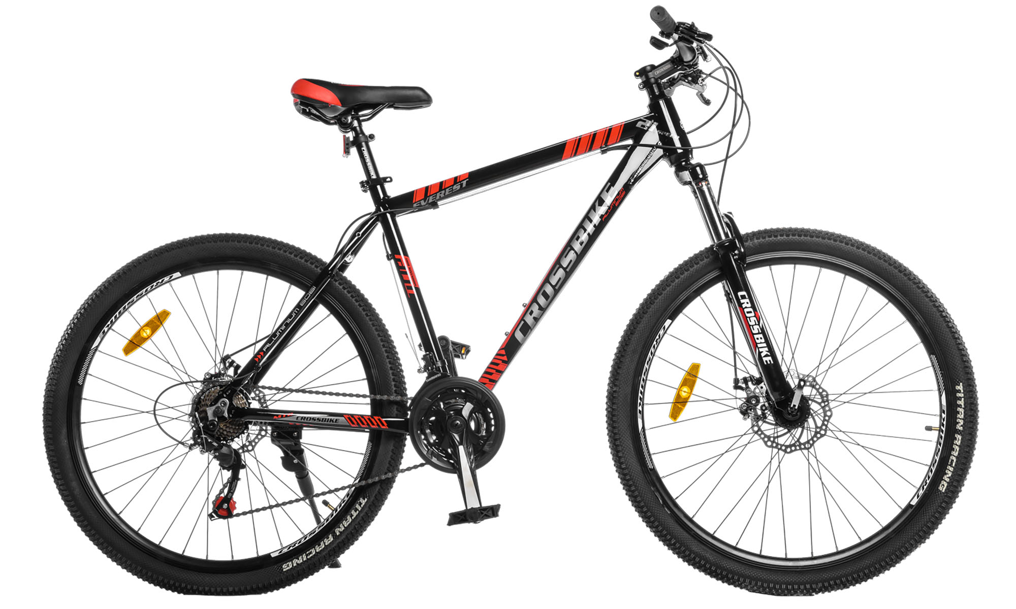 Велосипед CrossBike Everest 27.5", размер S, рама 15", год 2024, Чёрный-Красный 