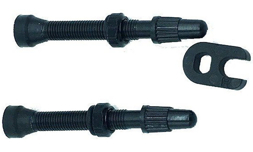 Ниппели бескамерные Hutchinson Tubeless Valves, Presta, длина 44 мм, тип Presta, комплект 2 шт., черный 