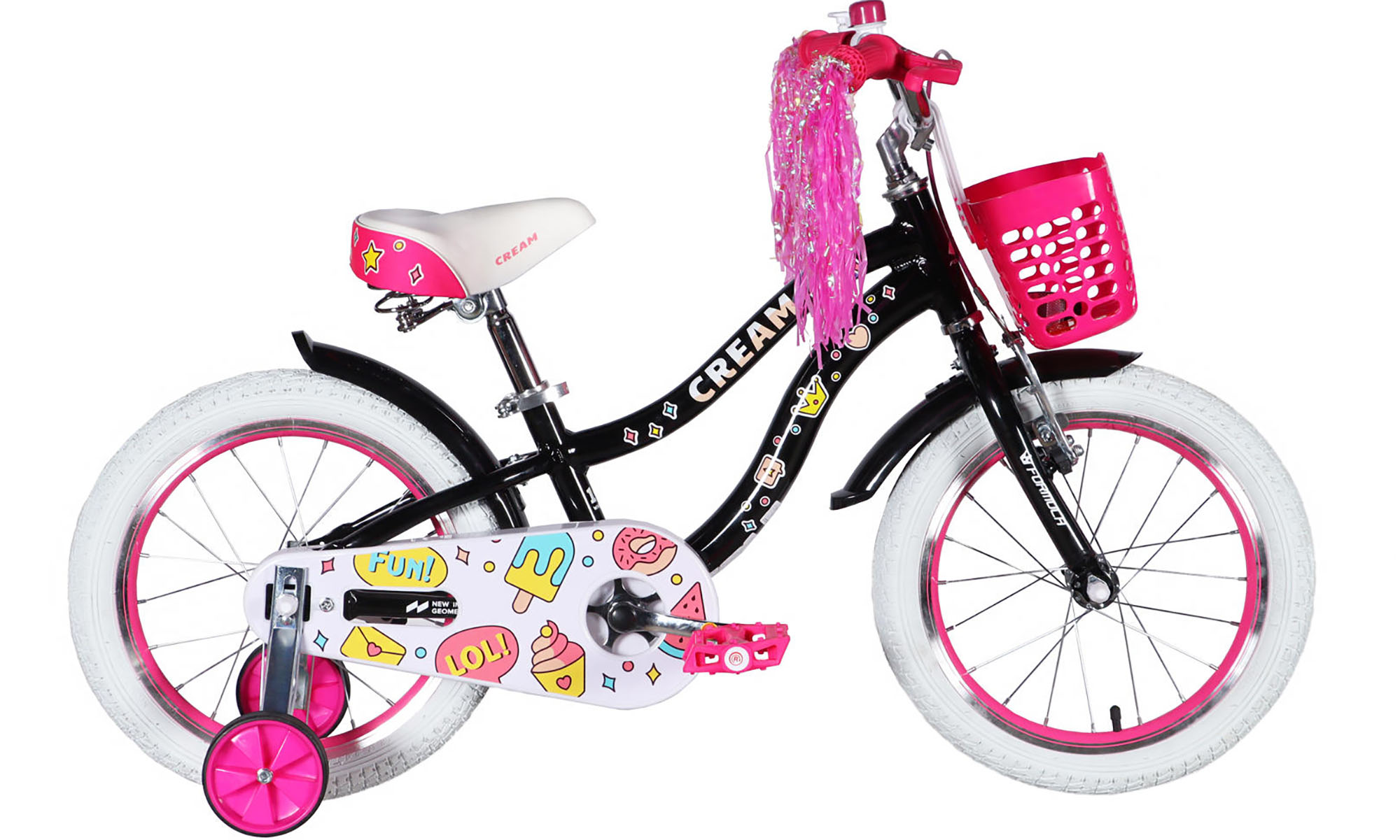 Велосипед Formula Kid CREAM BH 16", размер XXS, рама-8,5", год 2026, черный с розовым