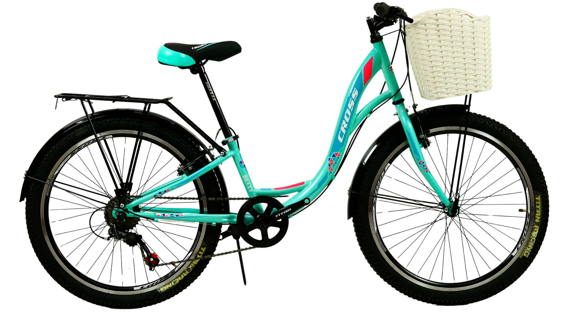 Фотография Велосипед Cross Betty 24" размер XXS рама 11" (2023), Салатово-голубой
