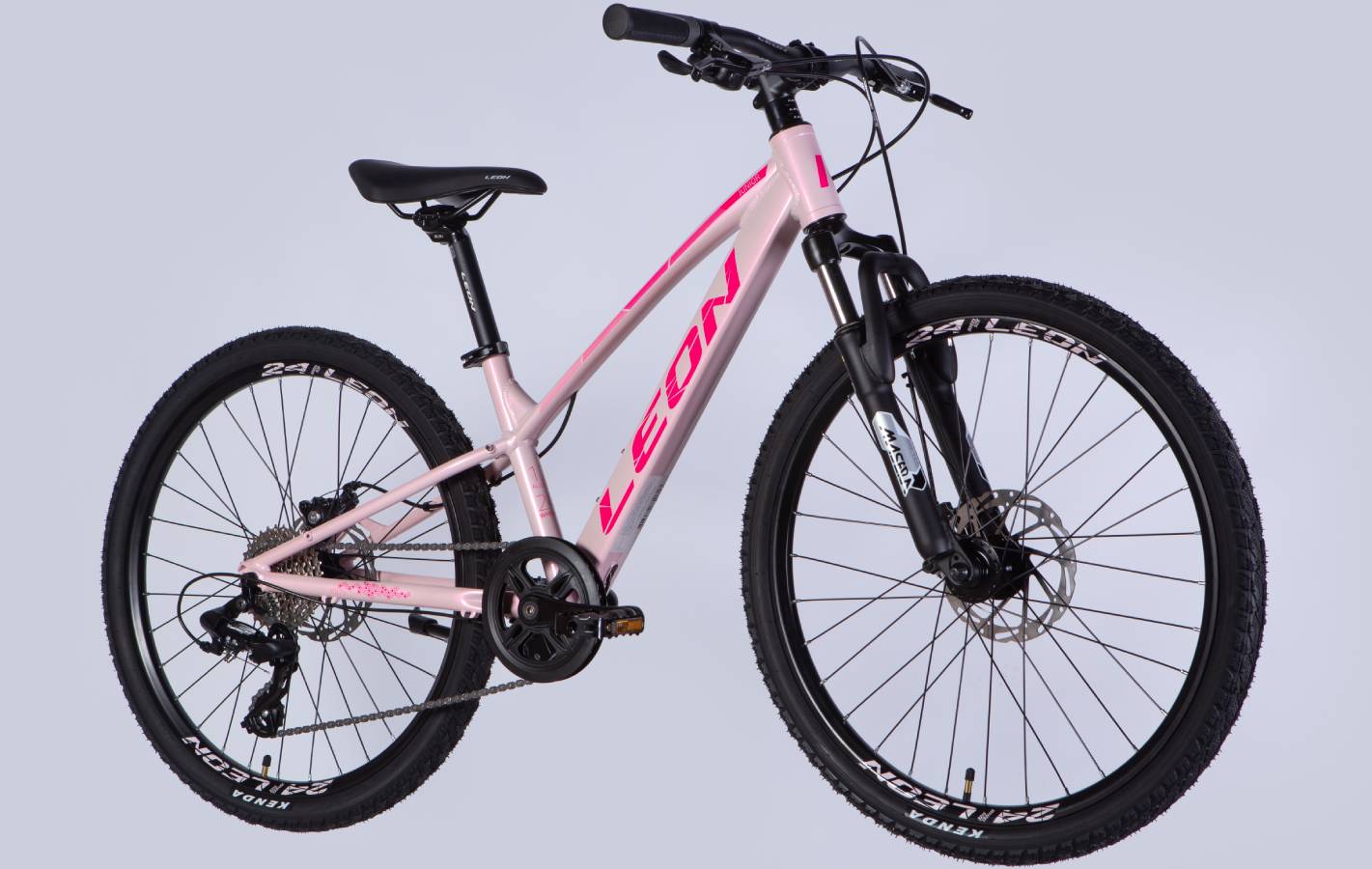 Велосипед Leon JUNIOR DD CS 24", размер XXS, рама-12", 2025, розовый с малиновым  7