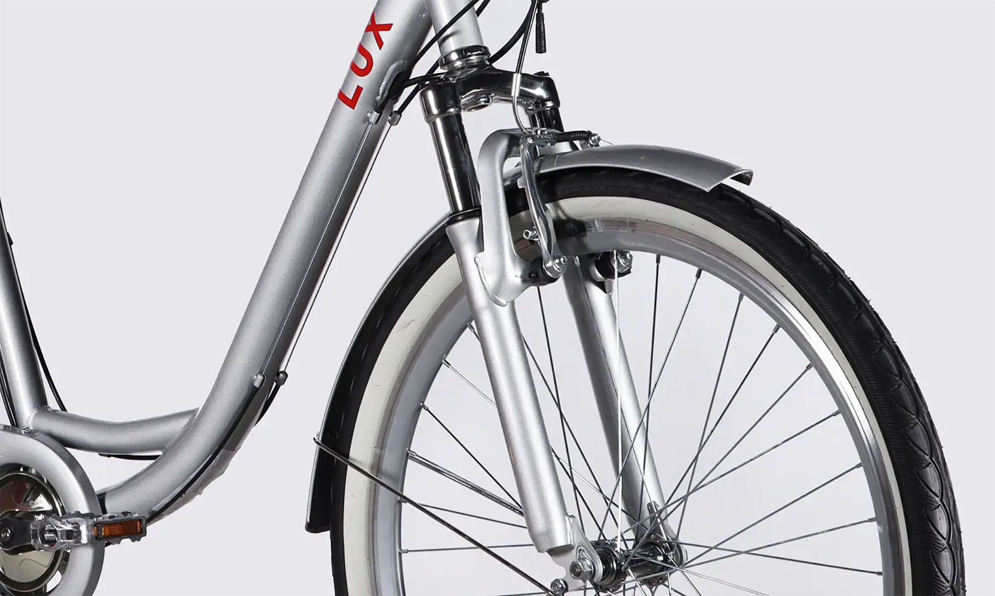 Велосипед с электроприводом Dorozhnik eLUX Vbr FR 26", размер M. рама-17", 36B, 13А*ч, 500Вт, год 2026, серебристый 2