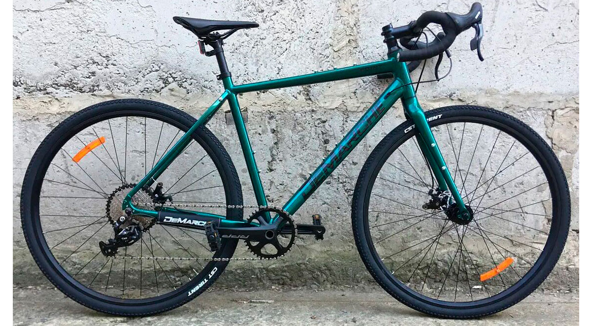 Фотография Велосипед DeMARCHE Gravel Point 1х11 28" размер L 2022 Зеленый глянец