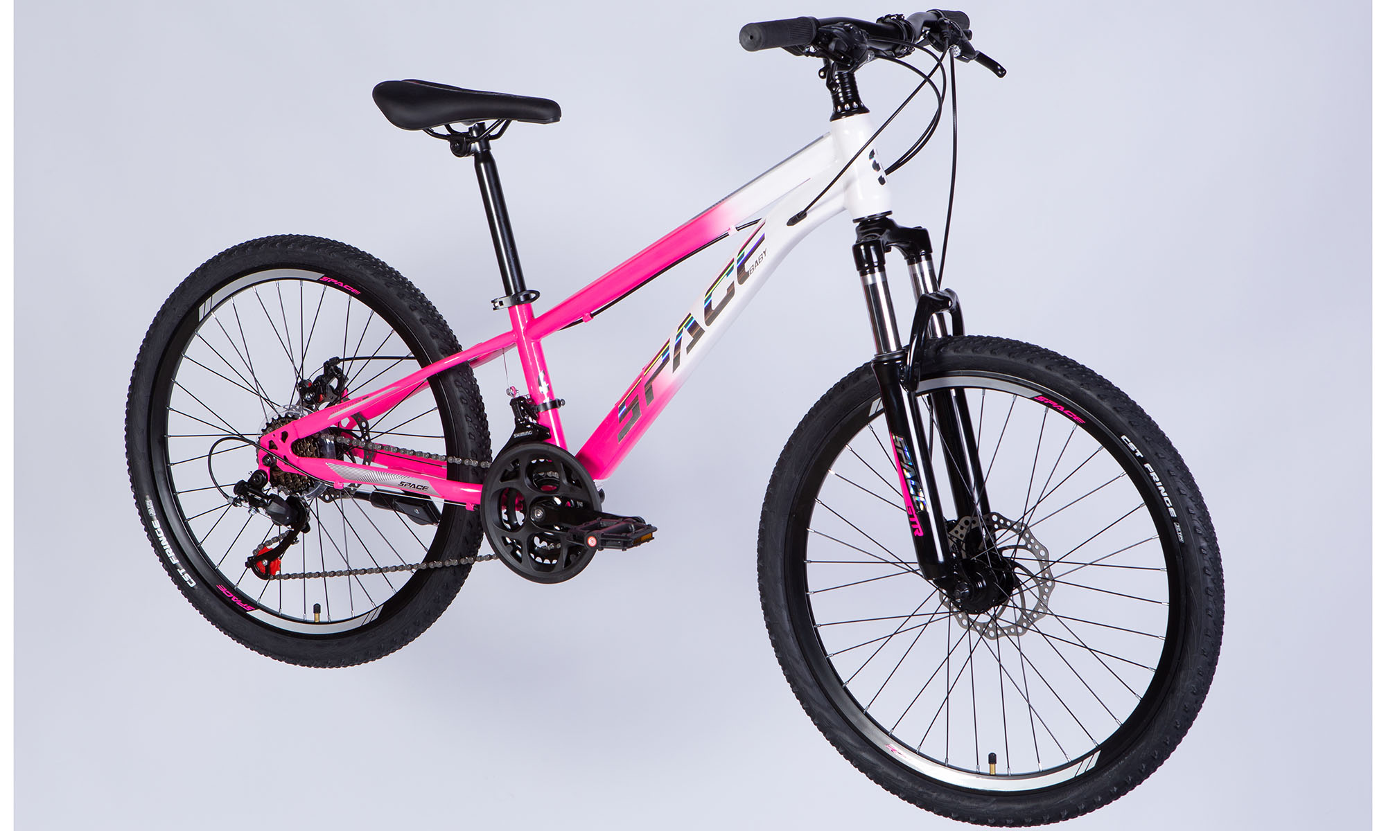 Велосипед SPACE MARS DD FR 24", размер XXS рама-11", год 2026, розово-белый 3 Велосипед SPACE MARS DD FR 24", размер XXS рама-11", год 2026, розово-белый 3