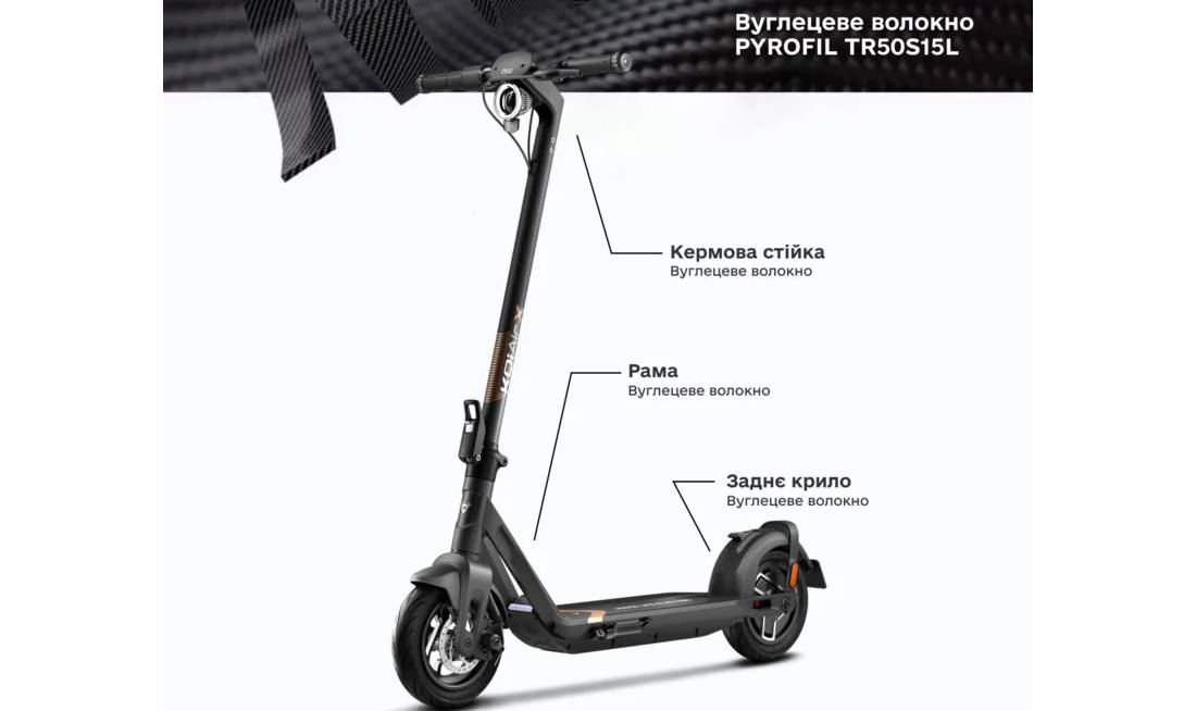 Электросамокат NIU KQi Air X Full Carbon UltraLight 9,5", 350(700)W, 9,4Ah, App, черно-желтый 4