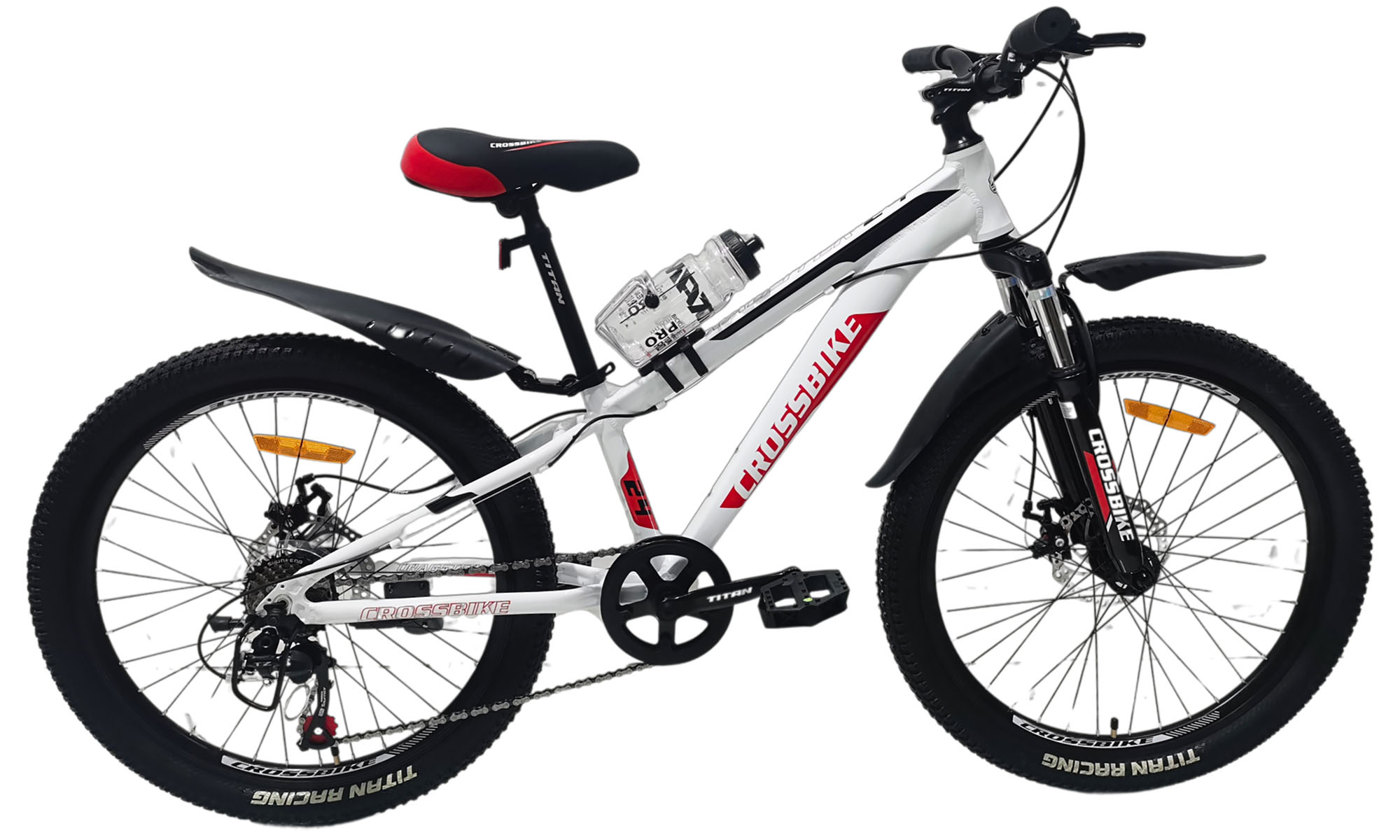 Велосипед Crossbike Dragster Susp 24", размер XXS, рама 11", год 2025, Белый-Красный 2