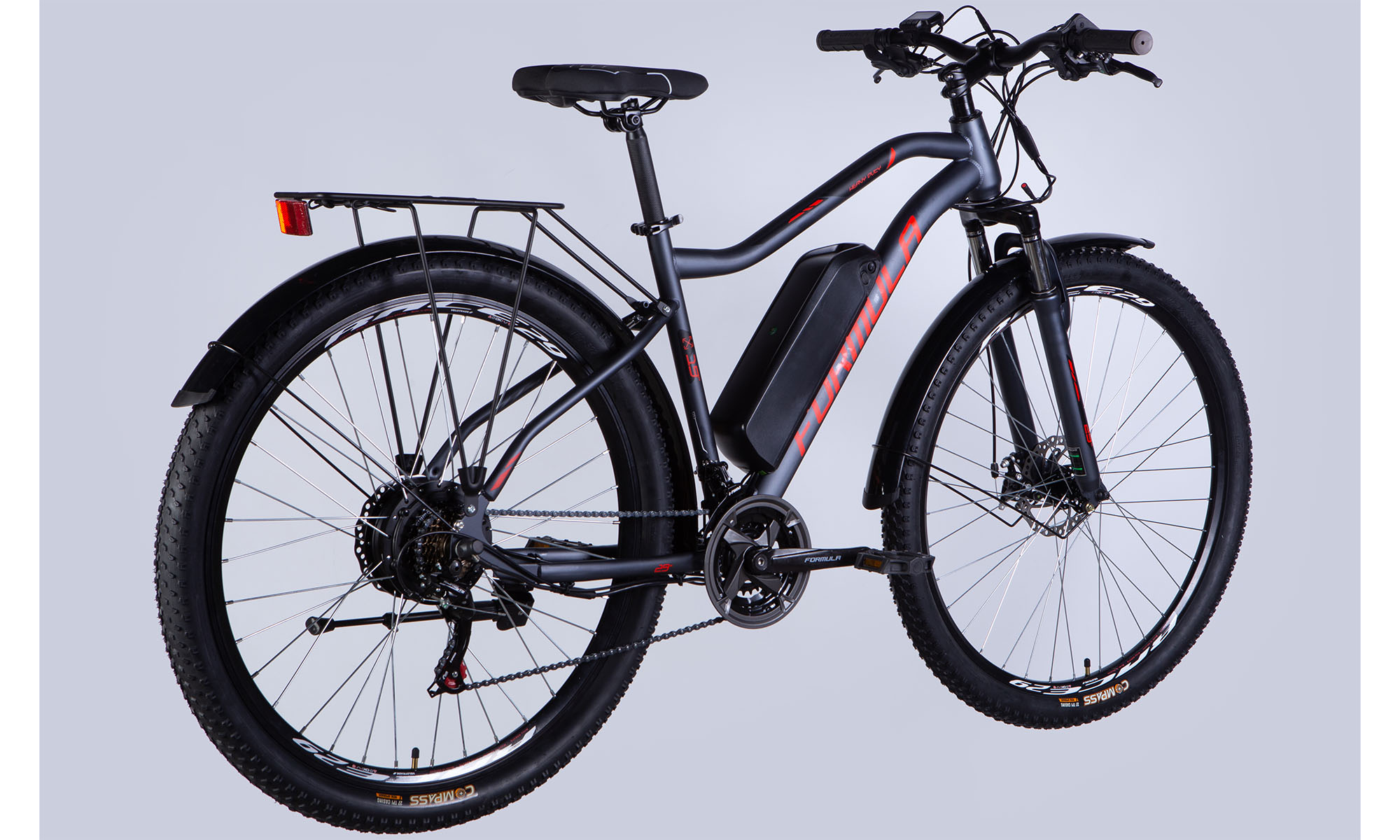 Велосипед з електроприводом Formula eHEAVY DUTY DD FR 29", розмір L, рама 19" 36B 12.5А*ч 500Вт 2025, сіро-червоний (матовий) YS 9051-9 matt 2